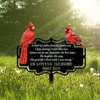 Personalized Cemetery Memorial Metal Stakes, Cardinals Memorial Grave Markers,Graden Decorations for Loss of Mother Father, Outdoor Sympathy Decor Gift
