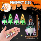Wesiti 50 Pcs Luminous Halloween Mini Gnomes Figurines Bulk Glow in Dark Miniature Ornaments Hide and Seek Tiny Gnomes Figures Statue Halloween Party Favor Bag Fillers Garden Dollhouse Decor Gifts
