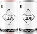 Fantasticlean Microfiber Cleaning Cloth Roll -150 Sheets, Tear Away Microfiber Towels, 12" x 12", Reusable Washable, Ultra Absorbent Dish Rags for Car, Home, Garage or Shop (Pink and Grey)