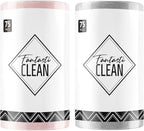 Fantasticlean Microfiber Cleaning Cloth Roll -150 Sheets, Tear Away Microfiber Towels, 12" x 12", Reusable Washable, Ultra Absorbent Dish Rags for Car, Home, Garage or Shop (Pink and Grey)