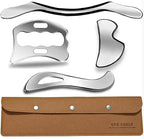 Professional Muscle Scraper Tool Set, 4-Piece Stainless Steel IASTM Tools with Storage Case, Physical Therapy Massage Tools for Muscle Recovery