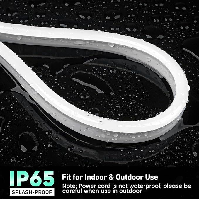 GZBtech RGB LED Neon Rope Lights 82FT/25M, AC 110-120V Waterproof Color Changing LED Rope with Remote Controller, Dimmable Multi Color Neon Rope Lighting for Indoor Outdoor Commercial Use