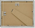 Vittanly 8.5x11 Picture Frames Set of 9, Shatter Resistant Plexiglass, Display 6x8 Pictures with Mat or 8.5x11 without Mat, Photo Frames for Wall or Tabletop, Engineered Wood, Grey