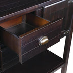 Solid Wood Farmhouse Console Table,Sofa Table with Storage Drawers and Shelves,Entryway Table for Entry Hallway Foyer Sofa Side Table,Fully Assembled(48" Espresso)