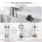 SinkTop Air Switch Kit (Long Full Brass Button) for Garbage Disposal, Cordless Oil Rubbed Bronze