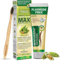 BENTODENT Fluoride Free Remineralizing Calcium Bentonite Clay Toothpaste - Cardamom Flavor Natural Toothpaste, Mint-Free, 3.52 oz - Ideal for Sensitive Teeth & Whitening with Toothbrush