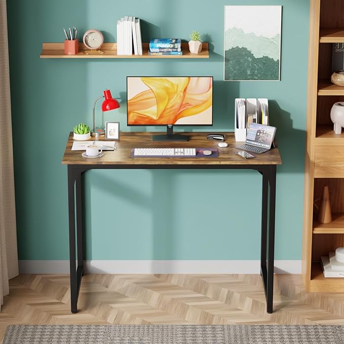 PayLessHere 32/39/47 inch Computer Desk Study Writing Table, Adjustable feet, Modern Furniture for Home Office (1, Vintage, 39 inch)
