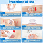 3pcs Cupping Therapy Set-Professional Silicone Cupping, Suitable for Facial Body Massage/Deep Myofascial Release/Pain Relief/Muscle Relaxation & More (Clear,3pcs)