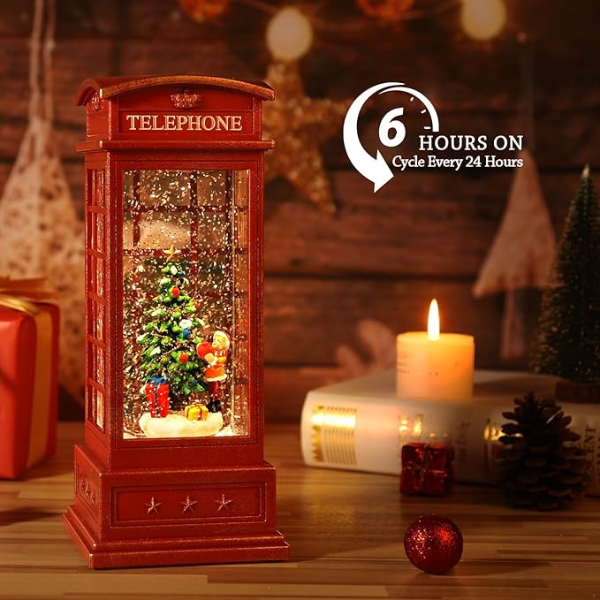 House & Garden Decoration,Christmas Lantern with 8 Pieces of Music,Sparkling Crystal Keep Circling Around The Snowman Families Music Box as a (Christmas Child)