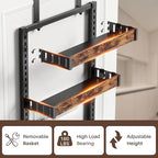 8 Tier Over The Door Pantry Organizer, 2 IN 1 Wall Mount or Metal Hanging Spice Rack for Pantry Organizers and Storage, Seasoning Shelves，Adjustable Basket with Hooks for Kitchen, Bathroom,Laundry