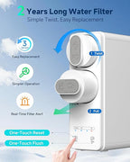 Ecoviva Tankless Reverse Osmosis Water Filter, NSF/ANSI 58 Certified, 8 Stage Under Sink RO Water Filtration System, 600 GPD Fast Flow, 2.5:1 Pure to Drain, Reduces PFAS, White