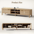 TV Stand for Living Room - up to 80 Inch TVs Mid Century Modern Entertainment Center with Storage and Adjustable Shelves, Media Console Table Oak 70"