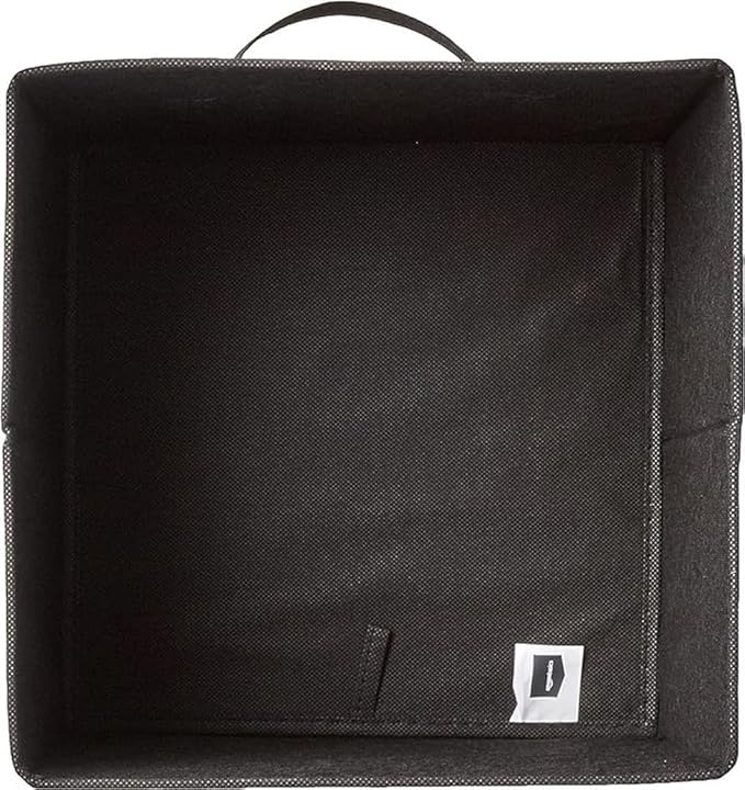 Amazon Basics Collapsible Fabric Storage Cubes Organizer with Handles, Sturdy, Black, 10.5-x-10.5-x-11-inch, Pack of 6