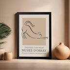 Poster Master Vintage Poster - Retro Minimalist Print - Gift for Artist, Housewarming - Cat, Line Drawing, Sketch, Abstract - Wall Decor for Living Room, Bedroom, 16x20 Black Framed