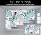 Tropical Pink Palm Leaf Wallpaper Girls Bedroom Colorful Plant Leaves Wall Mural Living Room (Not Peel and Stick)