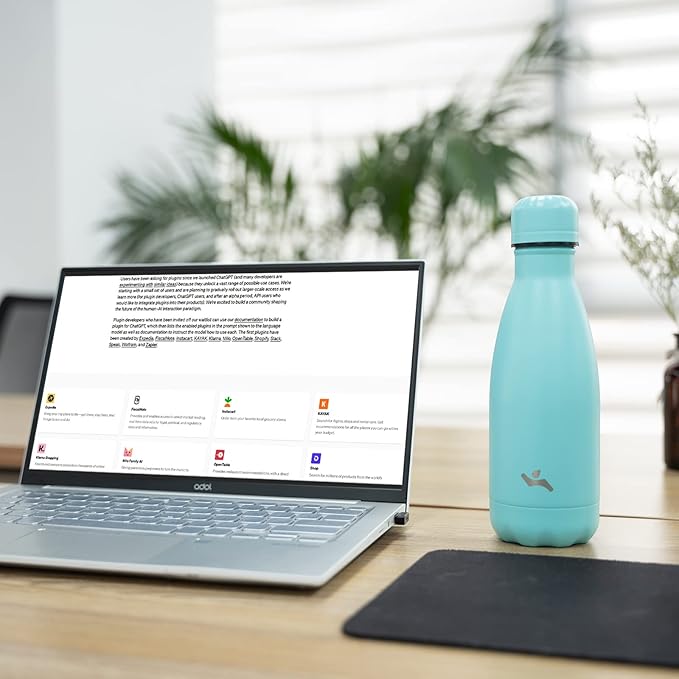 Insulated Water Bottles,12 oz Double Wall Stainless Steel Vacumm Metal Flask for Sports Travel,Turquoise