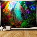 Delur Forest Tapestry Tree of Life Tropical Rainforest Tapestry Wall Hanging Colorful Nature Landscape Mystical Psychedelic Spiritual Headboard for Bedroom Living Room Home Decor (59.1" x 78.7")