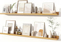 Fun Memories Picture Ledge Shelves Set of 2, 48 Inch Rustic Wall Mounted Floating Shelves with Lip for Home Storage and Décor in Bathroom, Kitchen, Nursery, Bedroom, Living Room, Oak