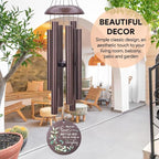 Sympathy Wind Chimes, Personalized Wind Chime for Loss of Loved Ones, Memorial Gifts Wind Chimes, Metal Sympathy Bereavement Condolences Gifts for Funeral (36inch)