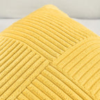 Fancy Homi 2 Packs Yellow Big Decorative Throw Pillow Covers 24x24 Inch for Couch Bed Sofa, Rustic Farmhouse Boho Home Decor, Soft Corss Corduroy Patchwork Accent Square Cushion Case 60x60 cm