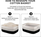 Large Storage Basket for Organizing, Woven Rope Basket for Shelves, Closet Organizer Bins for Clothes, Blanket, Toys, Baby Nursery Storage, 17.7" x 13" x 7.87", 2 Packs Gradient Black