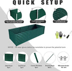 1 Pack 8x3x2FT Galvanized Raised Garden Bed Kit Retangular Metal Ground Planter Box Outdoor Bottomless Planter Raised Beds for Vegetables Flowers Herbs Fruits, Green