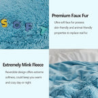 GONAAP Fuzzy Faux Fur Throw Blanket Sky Blue Super Soft Cozy Plush Fuzzy Shaggy Blanket for Couch Sofa Bed (Sky Blue, Throw(50"x60"))