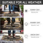 CHICHIC Door Mat Welcome Mat 17x 29 Inch Front Door Mat Outdoors for Home Entrance Outdoors Mat for Outside Entry Way Doormat Entry Rugs, Heavy Duty Non Slip Rubber Back Low Profile,Vine