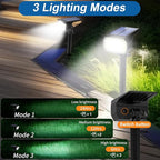 Solar Spot Lights Outdoor Waterproof IP65, 12 Pack Landscape Spotlights with 46 LEDs, 3 Modes Auto On/Off Solar Powered Flood Lights for Outside Pathway, Yard, Garden, Walkway (Cool White)