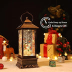 House & Garden Decoration,Christmas Lantern with 8 Pieces of Music,Sparkling Crystal Keep Circling Around The Snowman Families Music Box as a (Snowman Families)