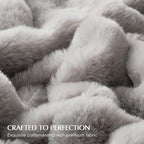 EVERGRACE Ultra Soft Luxury Fluffy Ridgeline Faux Rabbit Fur Throw Blanket, Thick Warm Bubble Throw for Bed, Cozy Plush Reversible Blankets for Couch, Chair, Sofa, Taupe, 50x60 Inches, 870 GSM