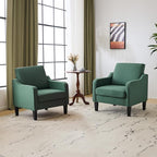 VINGLI Accent Chair for Living Room Chairs Dark Green Reading Chair for Bedroom Scooped Arm Chair Mid Century Modern Accent Chairs Upholstered Comfy Chair for Apartment, Waiting Room