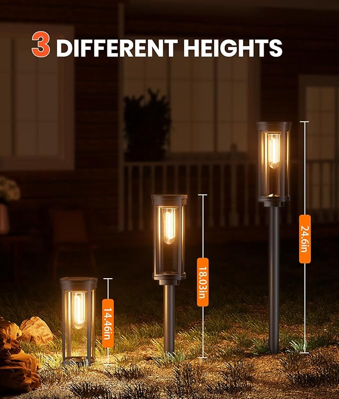 8 Pack Solar Pathway Lights Outdoor IP65 Waterproof Super Brightness Solar Powered Landscape Path Lights for Outside Walkway Driveway Garden