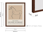 Poster Master Vintage Poster - Retro Minimalist Print - Gift for Artist, Friend - Horse, Line Drawing, Sketch, Abstract - Wall Decor for Living Room, Bedroom, 8x10 Brown Framed
