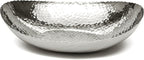 Monarch Abode Hand Hammered Decorative Bowl for Home Decor, 12.75-Inch Polished Stainless Steel – Key Bowl for Entryway Table, Catch All, Decorative Fruit Basin, Key Holder, Bowls for Home Decor