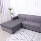 hyha Waterproof Sectional Couch Covers, Non Slip Sofa Couch Cushion Covers L Shape, Thick Stretch Jacquard Fabric, Washable Sofa Slipcovers with Elastic Bottom (1 Piece for Chaise, Middle Grey)