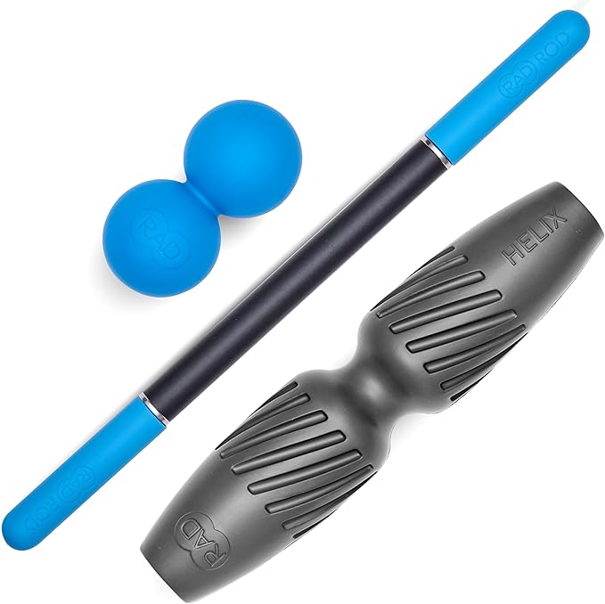 RAD Portable Travel Bundle – Compact Myofascial Release Massage Set, Travel-Friendly Muscle Recovery Tools - Includes Exercise Foam Roller, Massage Stick, and Peanut Ball
