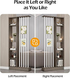 Wall Room Divider, Storage Cabinet Storage Display with Shelves, Modern Freestanding Wood Room Divider Screen, Wall Privacy Screens for Home Decorative (Grey Oak+White,47" L x 9.5" W x 79.5" H)