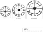 LEIKE 16" Modern Large Wall Clocks,Vintage, Round,Silent Non Ticking,Battery Operated,Silver Metal Roman Numerals Clock for Living Room/Bedroom/Kitchen Decor
