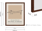 Poster Master Vintage Poster - Retro Minimalist Print - Gift for Artist, Housewarming - Dachshund Dog, Line Drawing, Abstract - Wall Decor for Living Room, Bedroom, 11x14 Brown Framed