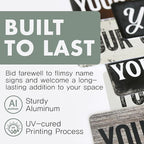 Rustic Custom Metal Sign - Custom Sign for Indoor or Outdoor Use (Rustic Tan Double Border, 15 inches x 4 inches)
