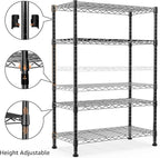 1000 lbs Storage Shelving Steel Heavy Duty 4-Tier Utility Shelving Unit Steel Organizer Wire Rack for Home,Kitchen,Office,Black (13.7" D x 23.6" W x 53.4" H)