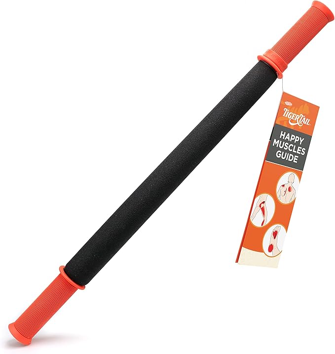 Tiger Tail 22in Massage Stick Portable Roller, Handheld, Deep Tissue Foam Roller, Body Massage and Myofascial Release Tool for Legs, Neck, Calves, Thighs, Shins & Back, The Long One 22, Made in USA