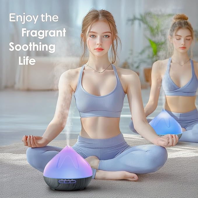 500ML Essential Oil Diffuser: Aroma Diffuser with Remote Control for Hotel Spa Yoga Room Humidifier with 14 Colors LED Night Light for Bedroom Home Relaxation, Black