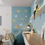 SAOROPEB 3D Butterfly Wall Decor, 72 Pcs 3 Styles 3 Sizes, Removable Metallic Wall Decor Sticker Room Mural Decals for Kids Bedroom Nursery Classroom Party Decoration Wedding Decor DIY Gift (3 Color)
