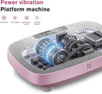 Vibration Plate Exercise Machine, Ultra-Quiet Vibration Plate for Lymphatic Drainage & Body Toning, Whole Body Vibration Platform with Bluetooth, Resistance Bands, Home Gyms Equipment