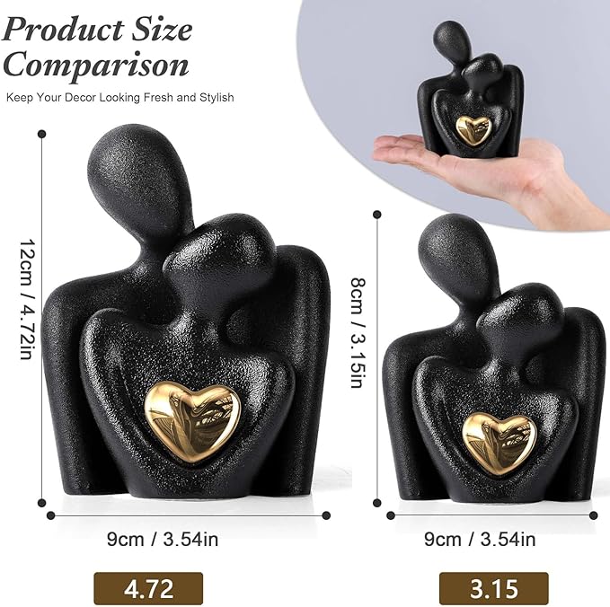 XMGZQ Mini Couple Statue Tv Stand Decor Items for Living Room Home Decor,Bedroom Decor for Couples Sculpture for Anniversary Wedding,Love Gifts for Couples 2025,Knick Knacks for Shelves