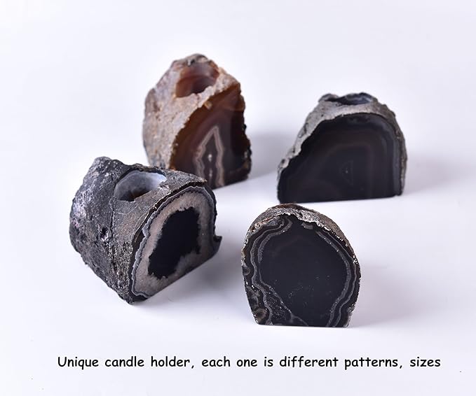 AMOYSTONE Large Raw Agate Altar Stand 2-2.5lb | Ritual Centerpiece Spiritual Meditation Base | Witchcraft Ceremonial Holder | Brazilian Agate | Heavy Duty Natural Stone | Collector's Gift