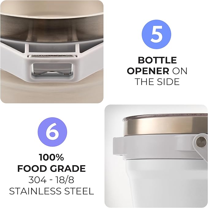 Large Insulated Ice Bucket with Lid – Stainless Steel Ice Bucket and Scoop – Ice Buckets for Parties, Bars – Ice Bucket with Lid and Scoop – Outdoor Ice Bucket, Cocktail Use (Black)