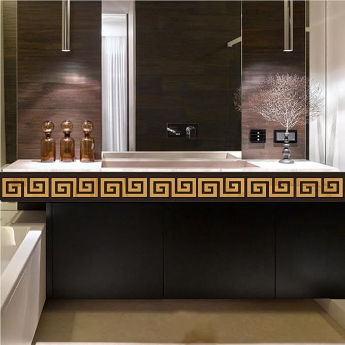 15 Pcs DIY Geometric Shape Acrylic Decorative Mirror Stickers Removable Adhesive Wall Mirror Décor for Living Room Home Background (Gold,3.15 * 7.87inches)